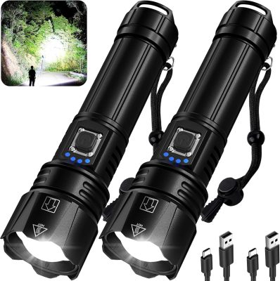 Rechargeable Flashlights High Lumens, 2Pack 99000 Lumen Super Bright Led Flashlight